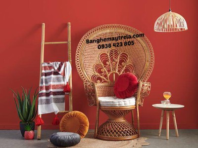 Ghế đuôi công mây tự nhiên decor chụp hình 5