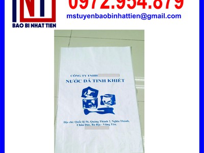 Chuyên cung cấp bao PP đựng nước đá, bao PP trắng đựng nước đá 1
