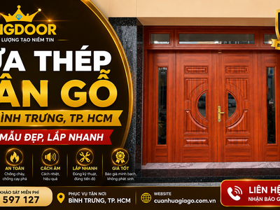Cửa Thép Vân Gỗ Tại Bình Trưng, TP. HCM Mẫu Đẹp, Lắp Nhanh 0