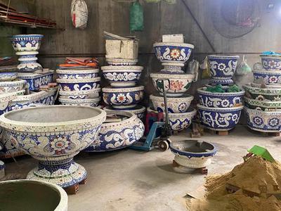 Cơ sở chậu hoa Thế Sơn - chậu hoa dán sành sứ - chậu khảm sành - cẩn miễng 6