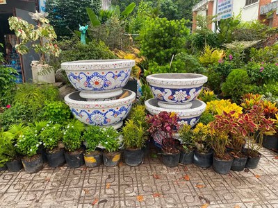 Cơ sở chậu hoa Thế Sơn - chậu hoa dán sành sứ - chậu khảm sành - cẩn miễng 8