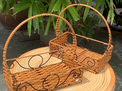 Khay để đồ mây nhựa 6