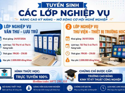 Chứng chỉ Văn thư - lưu trữ Thư viện -Thiết bị trường học 0