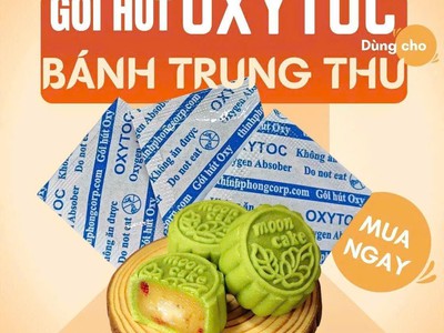 Dùng Gói hút oxy OXYTOC bảo quản chống mốc bánh 0