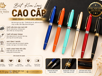 Bút Kim Loại In Khắc Logo Theo Yêu Cầu - QUà Tặng Doanh Nghiệp Hồ Chí Minh 0