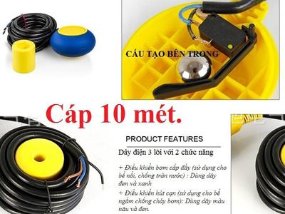 Tại sao nên sử dụng phao điện chống tràn cho bể nước.p Cấp Phao điện float switch cáp 3m, 5m,10m 1