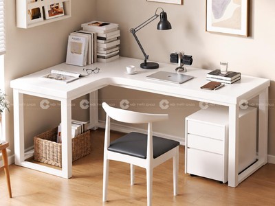 Bàn Làm Việc Gỗ Tự Nhiên Chữ L Tiện Lợi Cho Không Gian Nhà 0