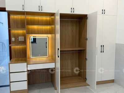 Tủ Quần Áo Gỗ Công Nghiệp Kết Hợp Bàn Trang Điểm 2