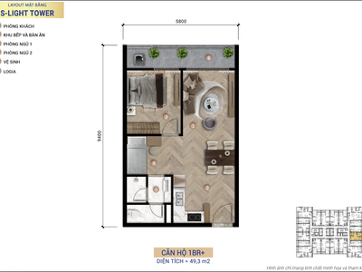 S-Light Tower liên tục ghi nhận giao dịch Hiện chỉ còn quỹ căn 1PN 2