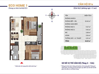 Căn hộ eco home 1 phú mỹ 50,61m không gian sống tiện nghi cho gia đình 2