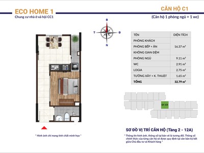 Căn hộ noxh eco home 1 phú mỹ 32,79m giải pháp an cư cho người lao động 2
