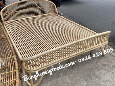 Giường ngủ mây tre đan hiện đại 1