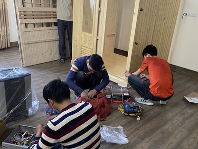 Quy trình lắp đặt phòng xông hơi gia đình 8