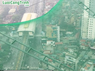 Lướ an toàn cản vật rơi, Lướ an toàn thi công nhà thép 1