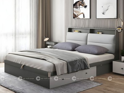 Giường Hộp Bọc Nệm Có Hộc Kéo Hiện Đại 0