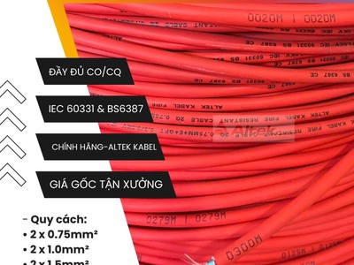 Cáp chống cháy chống nhiễu - altek kabel 2x 1.5, 2 x 2.5 0