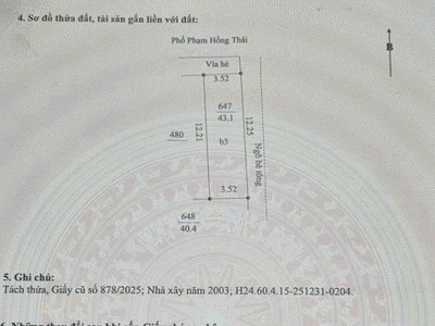 Bán nhà góc mặt phố cổ phạm hồng thái 3 tầng kinh giá 5.x tỷ 3