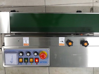 Máy hàn miệng túi liên tục có in date, máy ép túi cafe trà, máy ép bao bì nilong liên tục có in date 1