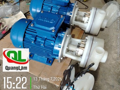 Máy bơm hóa chất 32FV-11D vật liệu PVDF bơm được H2SO4 nồng độ 98  bomhoachat 0