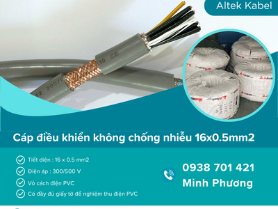 Cáp điều khiển không chống nhiễu 16x0.5mm2 hàng sẵn kho Đà Nẵng, Hà Nội, HCM 0