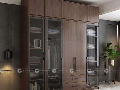 Tủ Áo Cánh Kính Gỗ Công Nghiệp Cánh Mở Sang Trọng 0