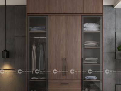 Tủ Áo Cánh Kính Gỗ Công Nghiệp Cánh Mở Sang Trọng 2
