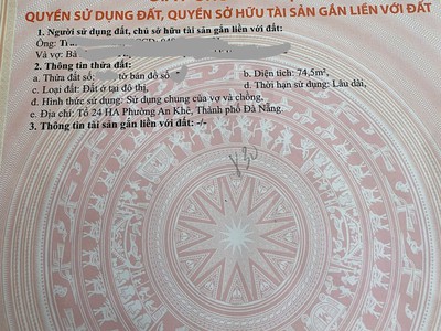 Bán đất - tặng nhà cấp 4 mt đường tôn đản - trục đường kinh doanh 0