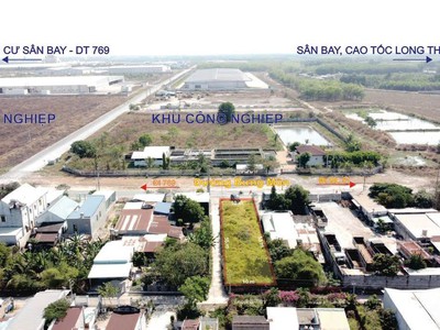 Bán lô đất siêu đẹp mặt tiền đường bưng môn, long an, long thành, dt 555.3m2, giá đầu tư 0