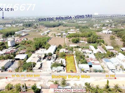 Bán lô đất siêu đẹp mặt tiền đường bưng môn, long an, long thành, dt 555.3m2, giá đầu tư 1