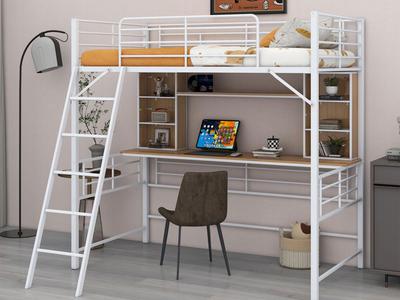Giường tầng sắt kết hợp bàn học mặt gỗ MDF lõi xanh chống ẩm sang trọng 1