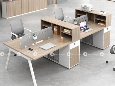 Bàn Làm Việc Nhân Viên Gỗ MDF Hiện Đại Sang Trọng 2