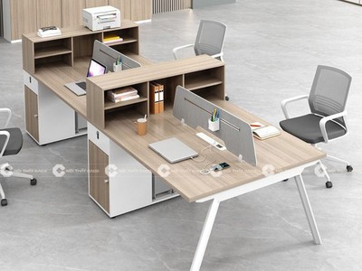 Bàn Làm Việc Nhân Viên Gỗ MDF Hiện Đại Sang Trọng 1