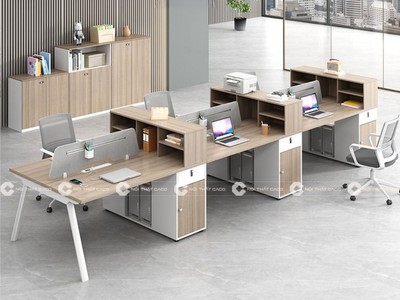 Bàn Làm Việc Nhân Viên Gỗ MDF Hiện Đại Sang Trọng 0