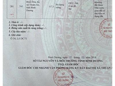 Chính chủ bán đất kdc việt sing thuận an, bình dương 2