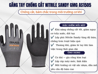 Găng Tay Chống Cắt Nitrile Sandy GMG AS1505 0