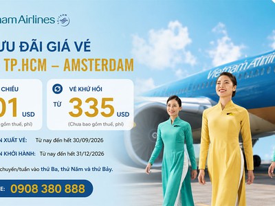 Khám phá Amsterdam với giá vé ưu đãi từ Vietnam Airlines 0