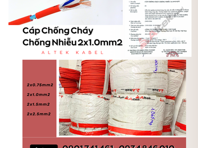 Cáp báo cháy 2x1.0 chống cháy, chống nhiễu sẵn Đà Nẵng, Huế, Quảng Trị 1