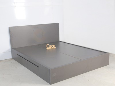 Giường Ngủ Gỗ Công Nghiệp MDF Melamine Màu Xám Hai Hộc Kéo 2