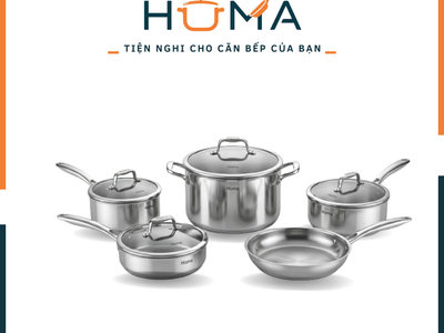Bộ Nồi Inox 5 Lớp Cao Cấp 5 Món   Truyền Nhiệt Nhanh, Đáp Ứng Mọi Nhu Cầu Nấu Nướn 6