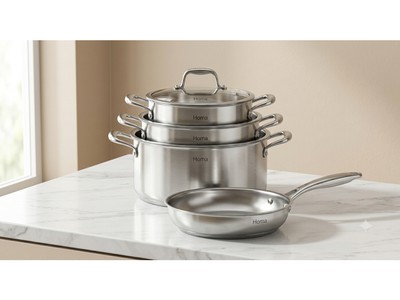 Bộ Nồi Inox 5 Lớp Cao Cấp 5 Món   Truyền Nhiệt Nhanh, Đáp Ứng Mọi Nhu Cầu Nấu Nướn 1