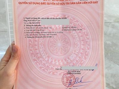 Bán lô đất 180m2 full thổ cư thuộc  phường tam điệp   ninh bình.  lô đất 3 mặt tiền 2