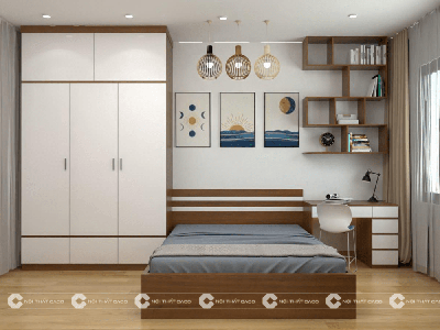 Combo Giường Tủ Gỗ Công Nghiệp Kết Hợp Bàn Làm Việc Sản Xuất Theo Yêu Cầu 0