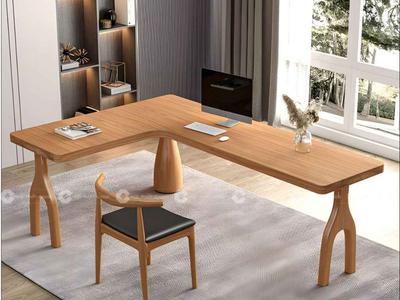 Bàn Giám Đốc Gỗ Sồi Chữ L Bo Cong Sang Trọng 2