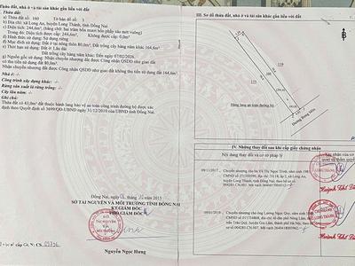 Chính chủ bán đất mặt tiền bưng môn 244,6m2 gần sân bay long thành, có nhà cấp 4, chỉ 300m ra cao 0