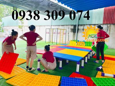 Bục sân khấu nhựa lắp ghép mầm non, sàn bục sân khấu cho mầm non bằng nhựa 3