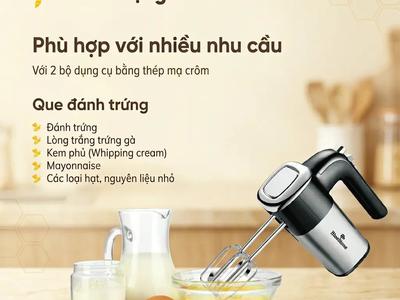 Máy đánh trứng BlueStone HMB-6338 400W kèm 2 bộ que 4