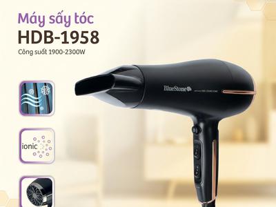 Máy sấy tóc BlueStone HDB-1958 1900-2300W có ion 6