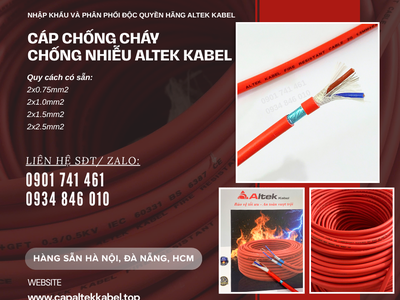 Dây tín hiệu chống cháy chống nhiễu 2x0.75/2x1.0/2x1.5/2x2.5 2