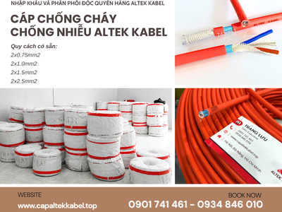 Dây tín hiệu chống cháy chống nhiễu 2x0.75/2x1.0/2x1.5/2x2.5 3