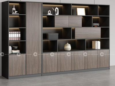 Tủ Hồ Sơ Gỗ MDF Kết Hợp Kệ Mở Trang Trí Hiện Đại 0
